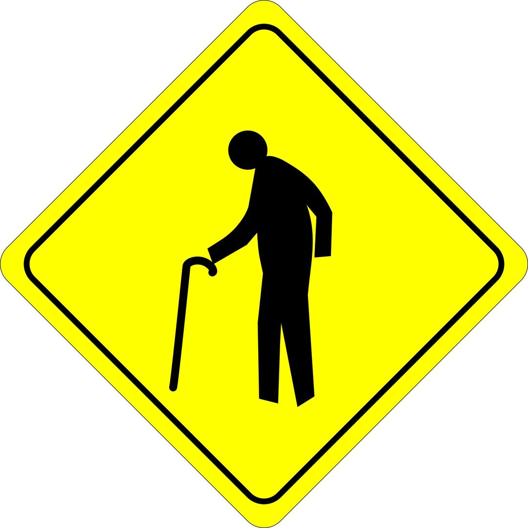 Caution - Old Dude Crossing png transparent