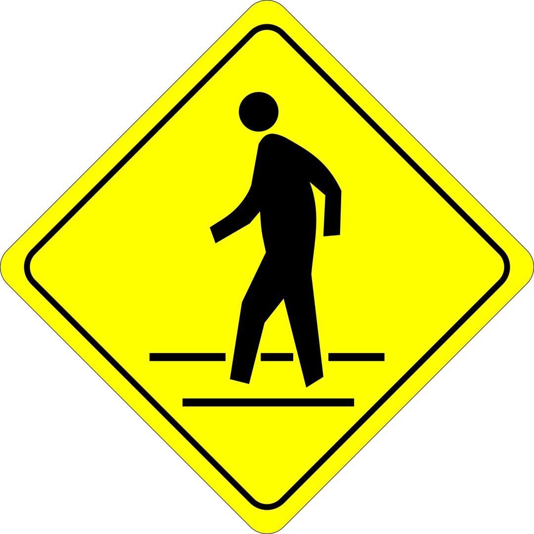 Caution - Pedestrian Crossing png transparent