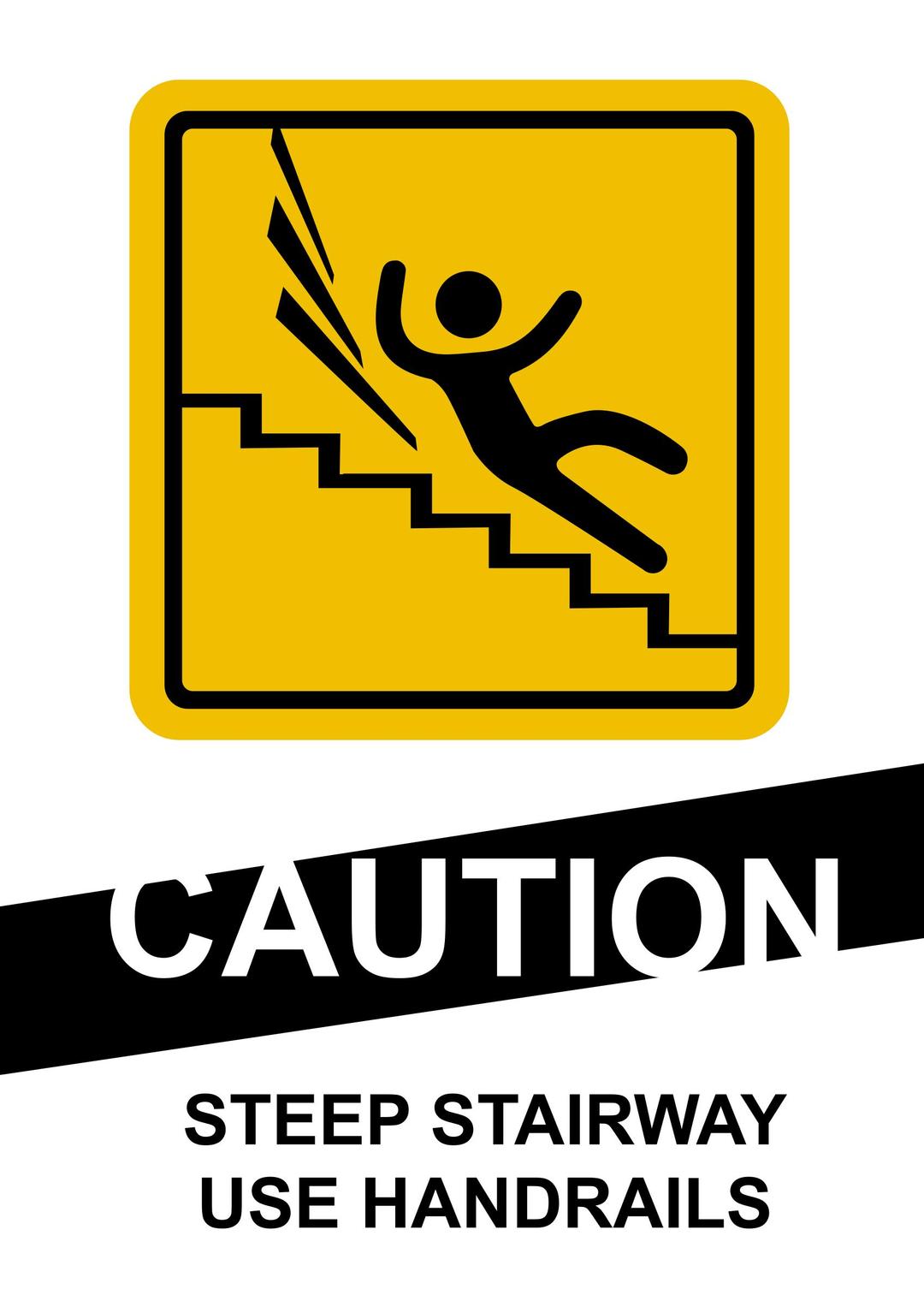 CAUTION Steep Stairs png transparent