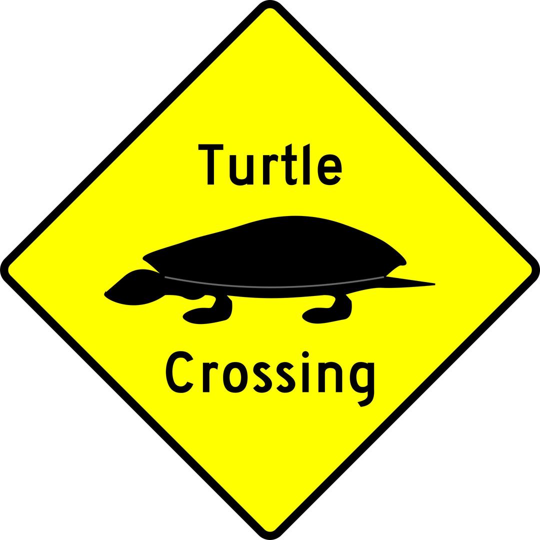 Caution - Turtle Crossing png transparent