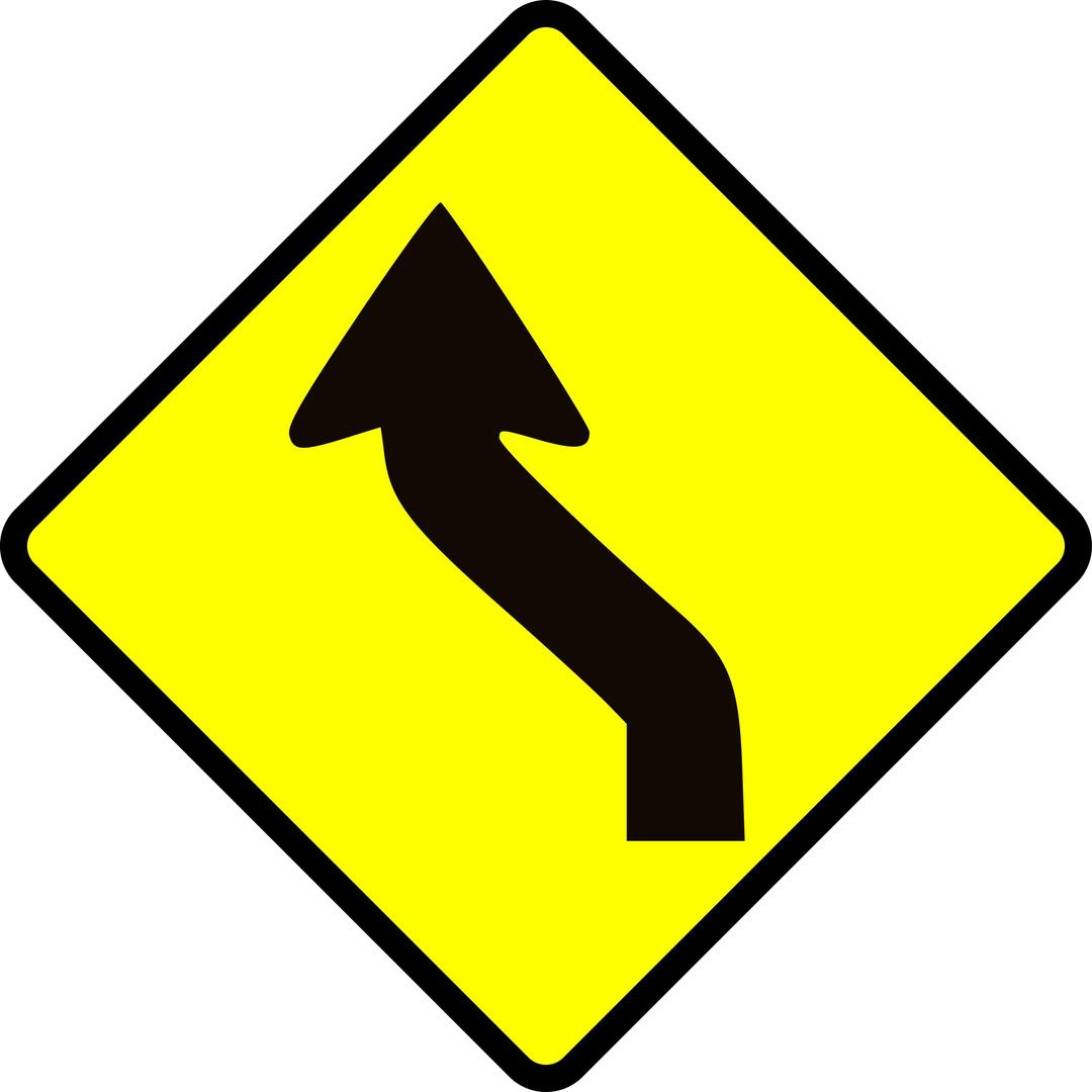 caution-curve in road 1 png transparent