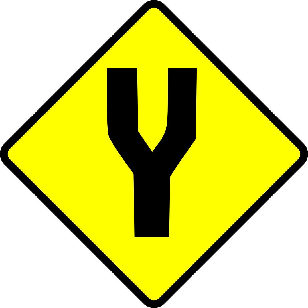 caution-fork in road png transparent