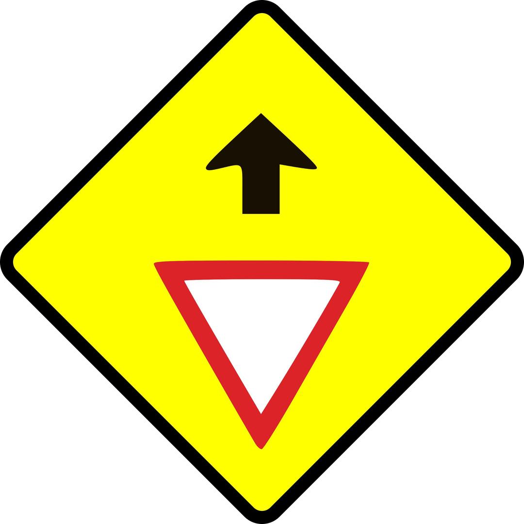 caution-give way sign png transparent