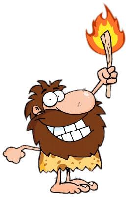 Caveman Holding A Torch png transparent