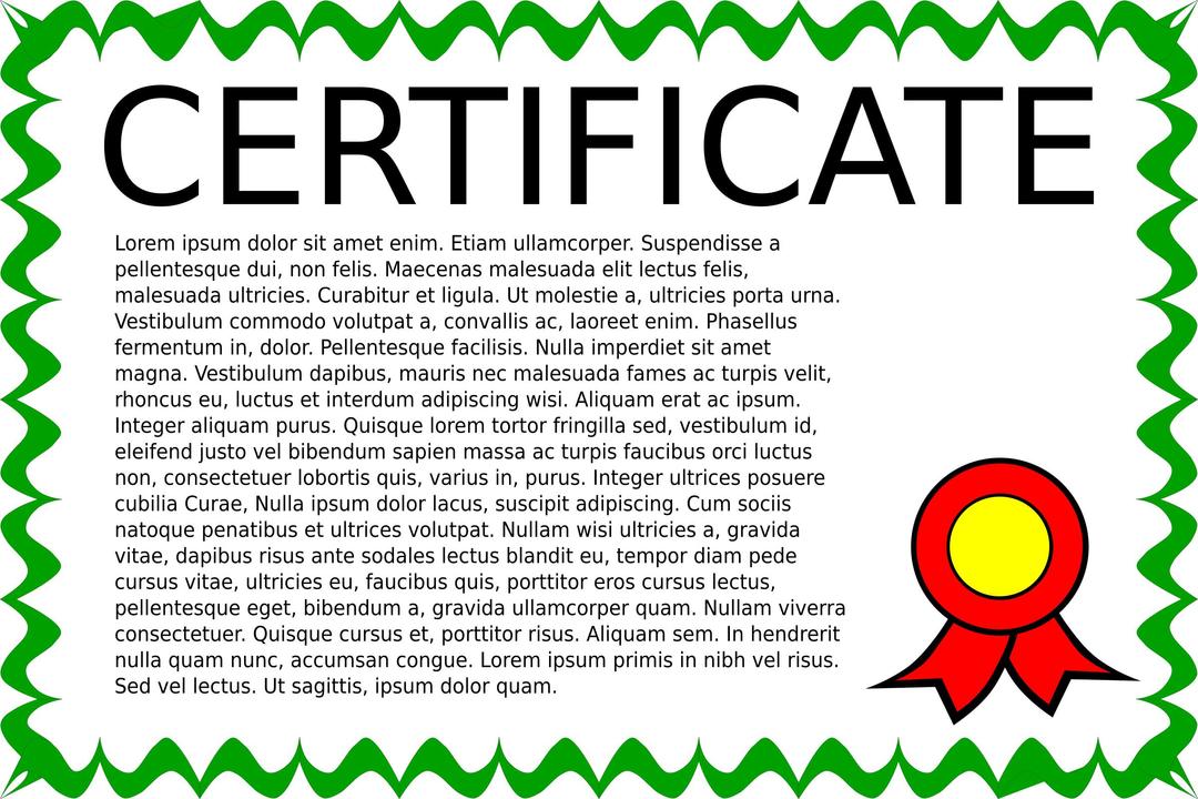 Certificate in colour png transparent