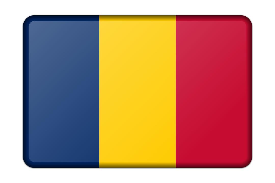 Chad flag (bevelled) png transparent