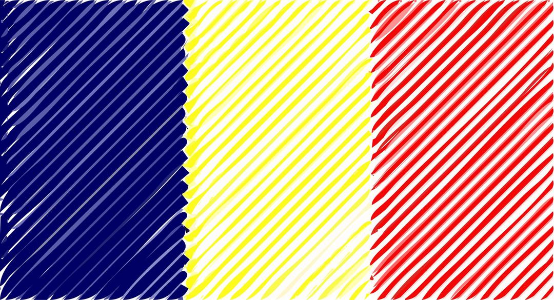 Chad flag linear png transparent