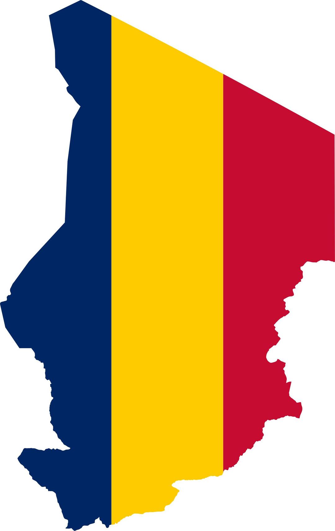 Chad Flag Map png transparent