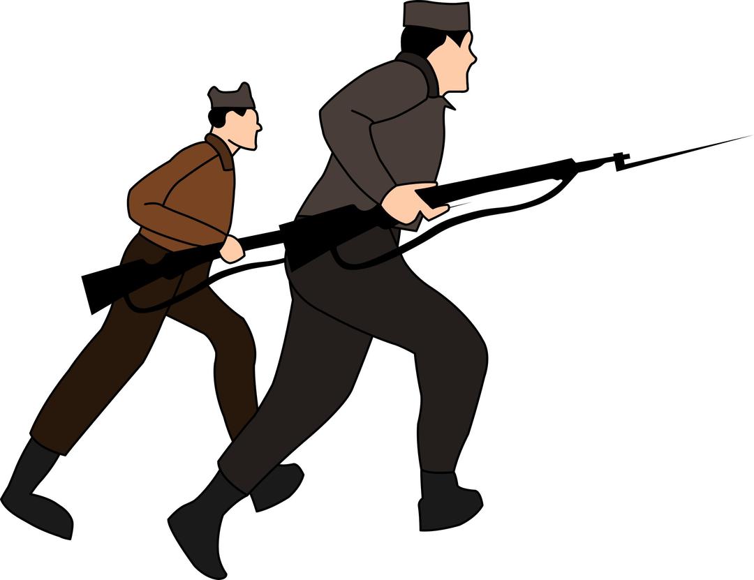 Charging soldiers png transparent