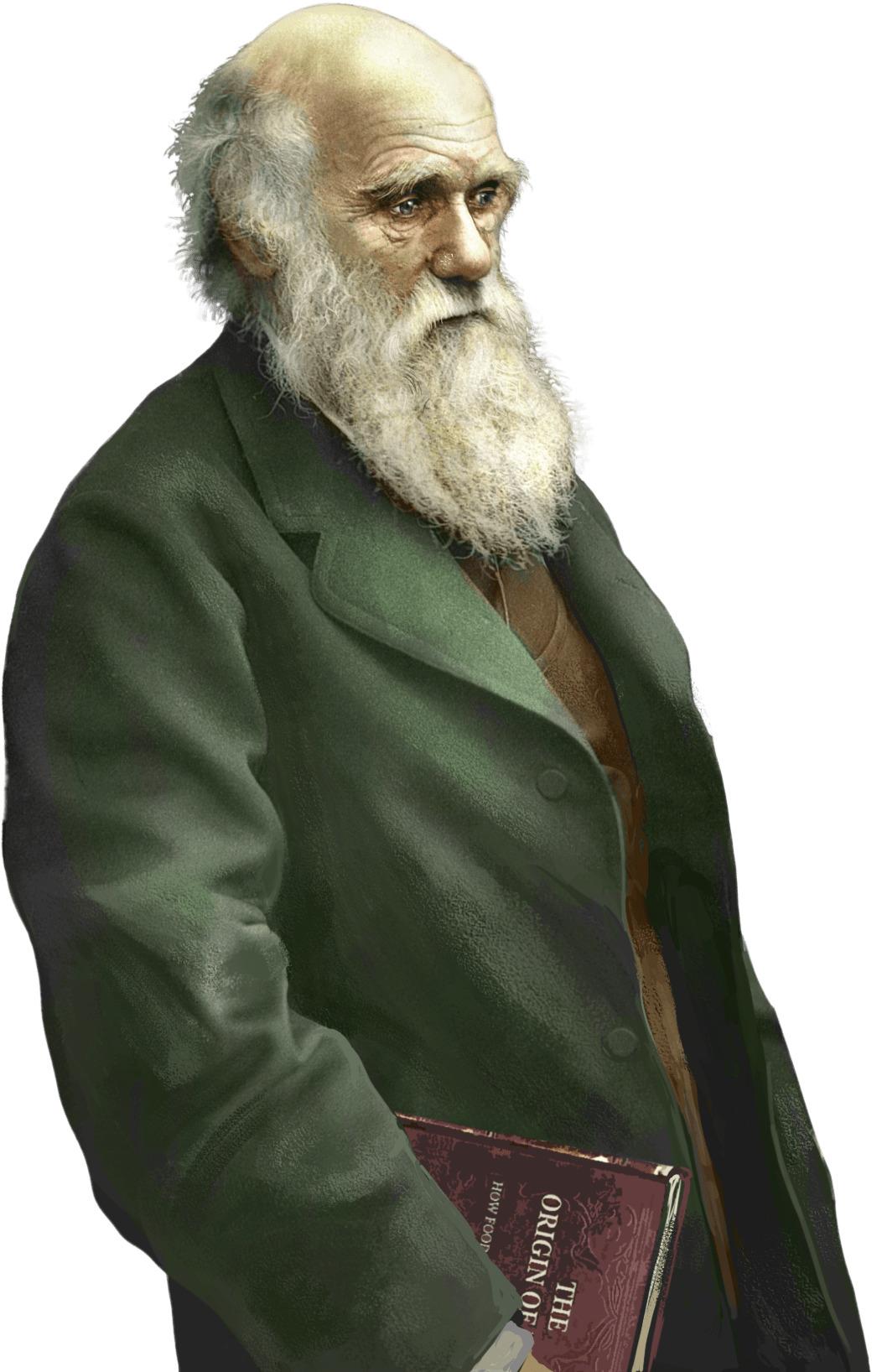 Charles Darwin Holding the Origin Of Species png transparent