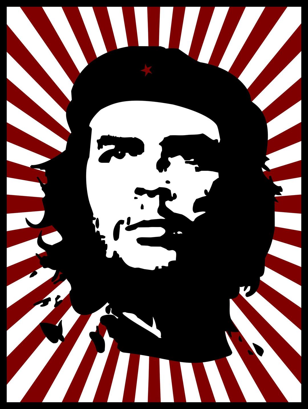 Che with red background png transparent
