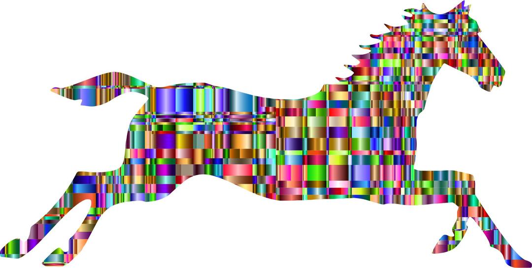 Checkered Chromatic Galloping Horse png transparent
