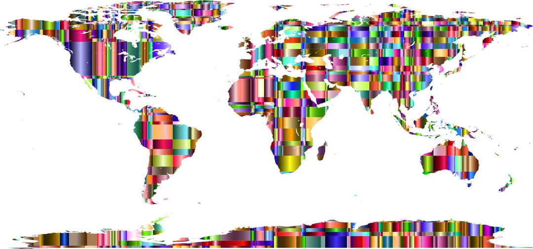 Checkered Chromatic World Map png transparent