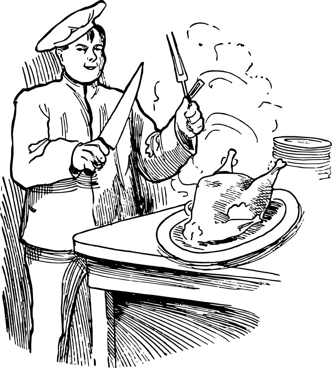 Chef and Turkey png transparent