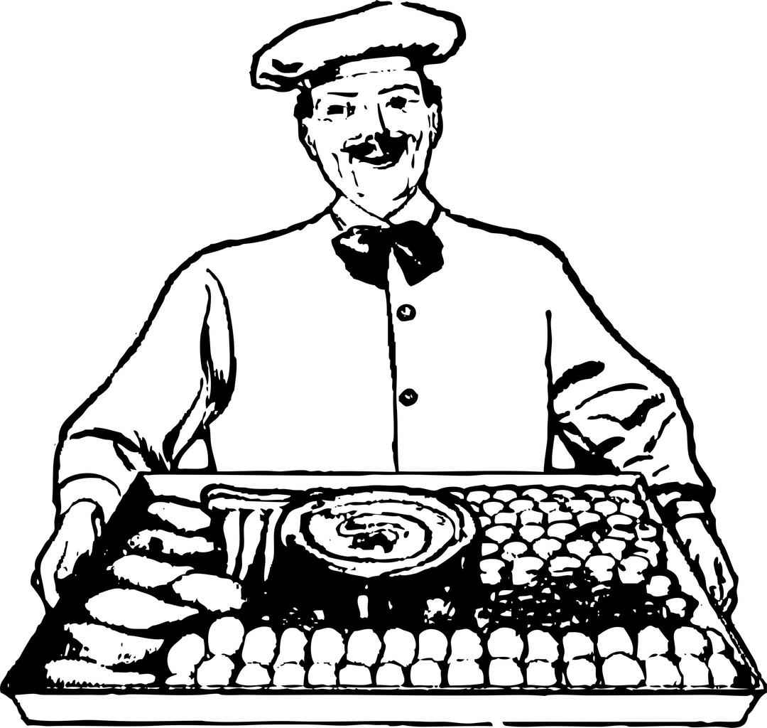 chef with tray png transparent