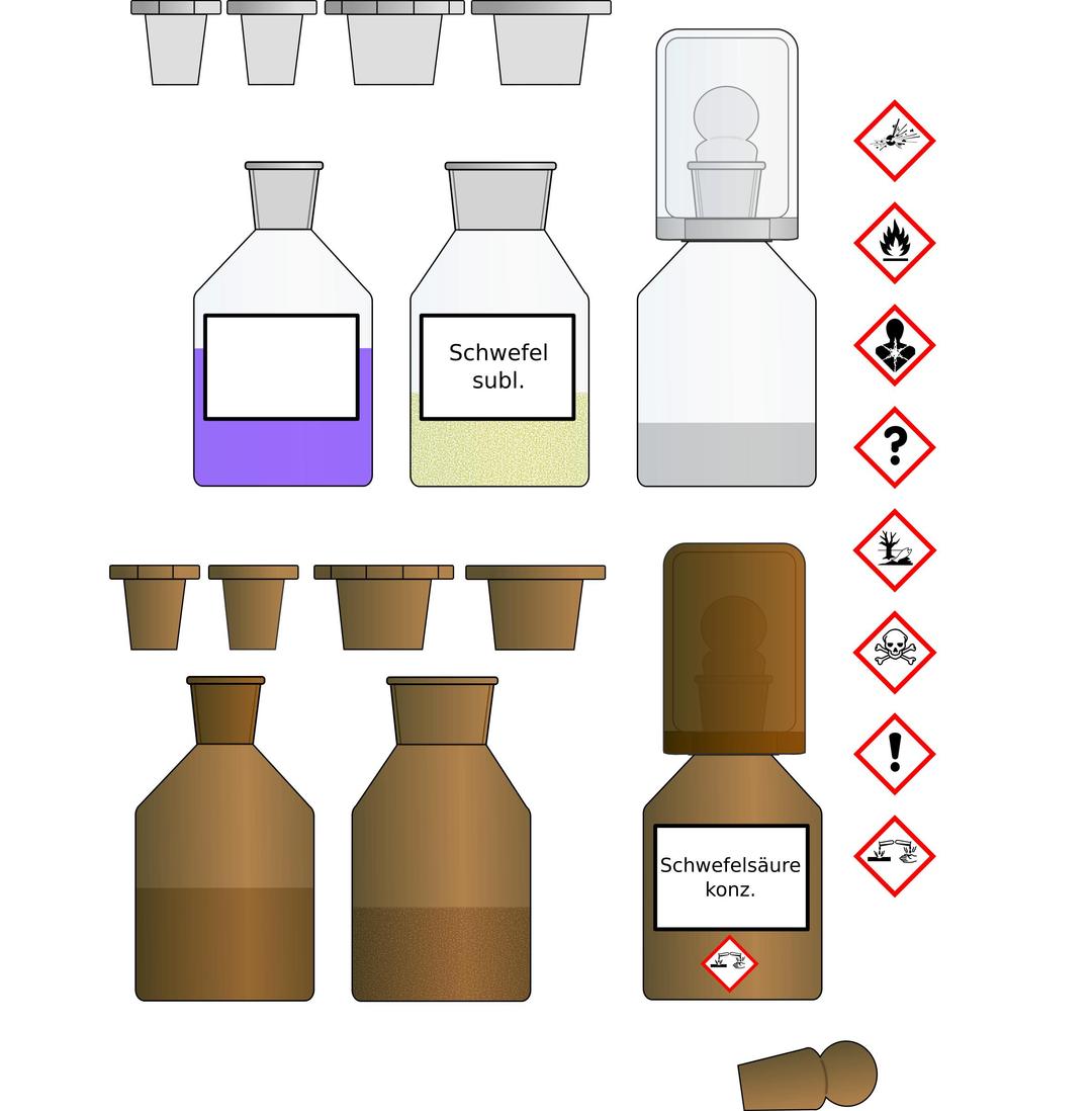 Chemikalien Flaschen/Chemical bottles png transparent