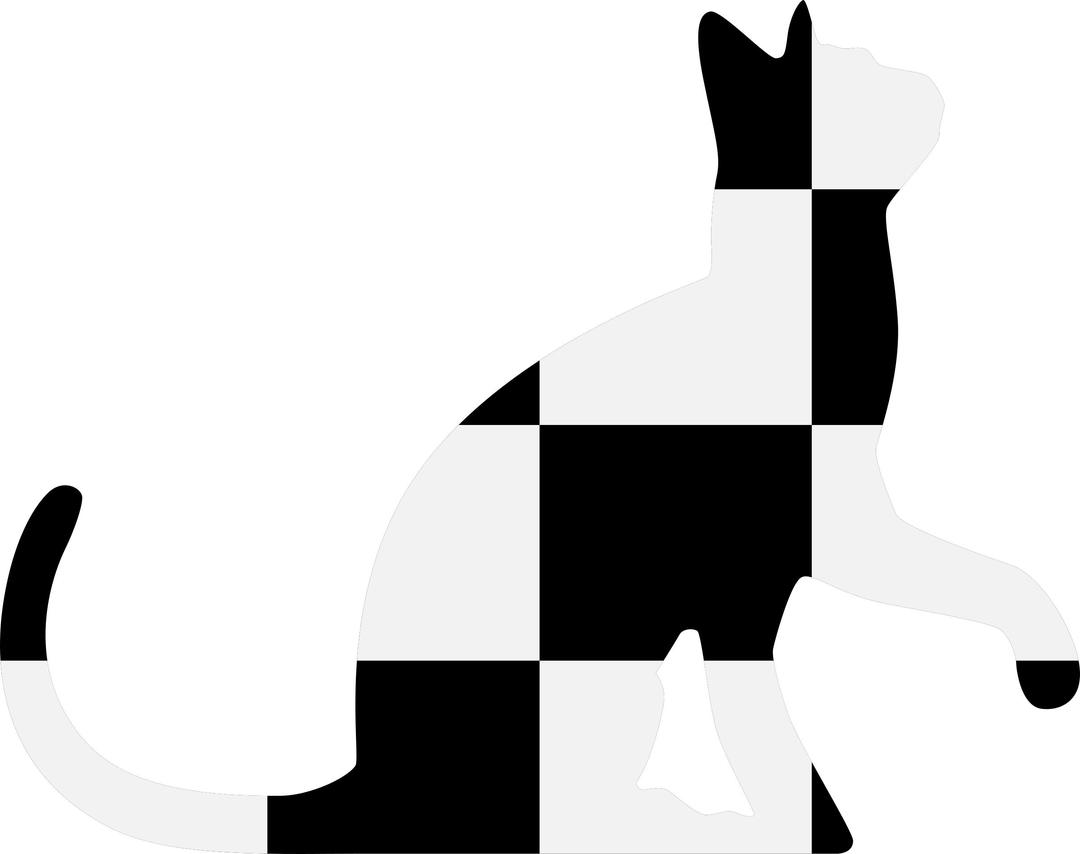 Chequered cat (no background) png transparent