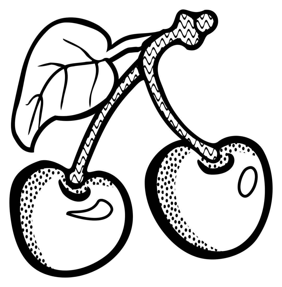 cherries - lineart png transparent