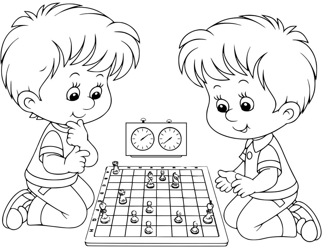 Chess coloring book png transparent