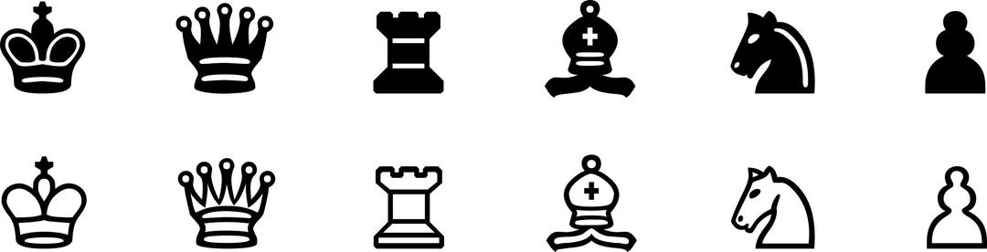 Chess symbols set  png transparent