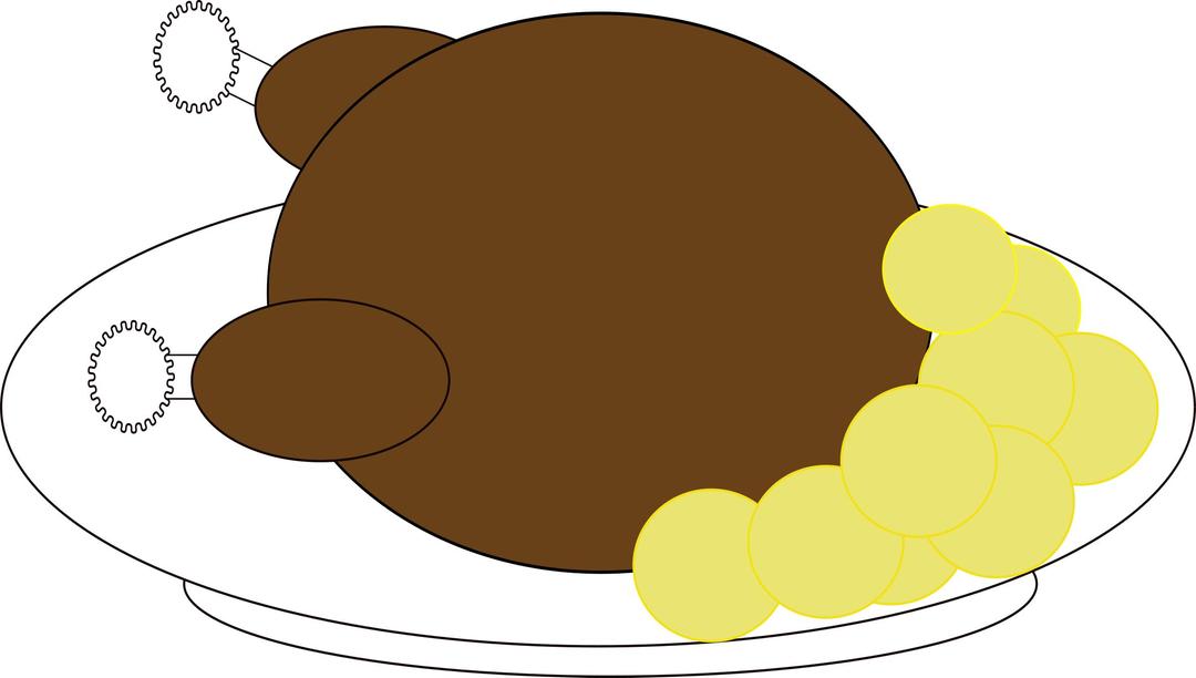 chicken with potatoes png transparent
