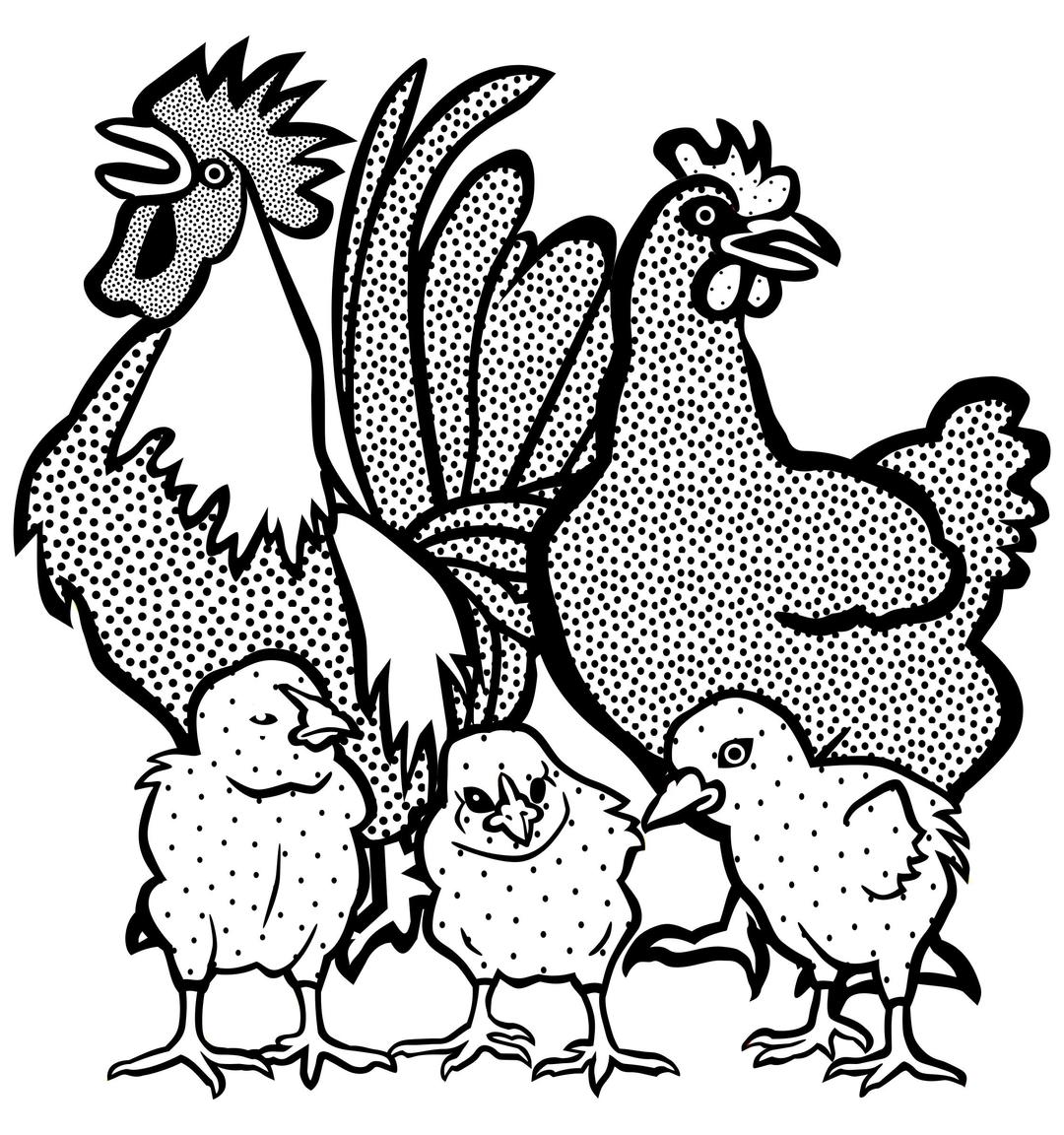 chickens - lineart png transparent