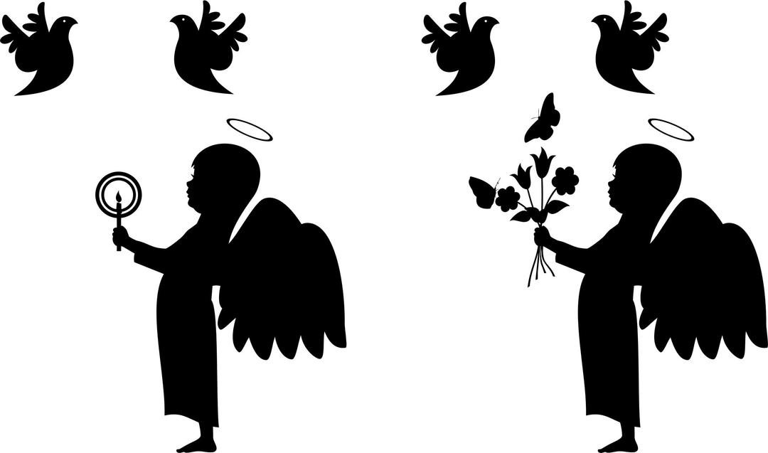 Child Angel Silhouette png transparent