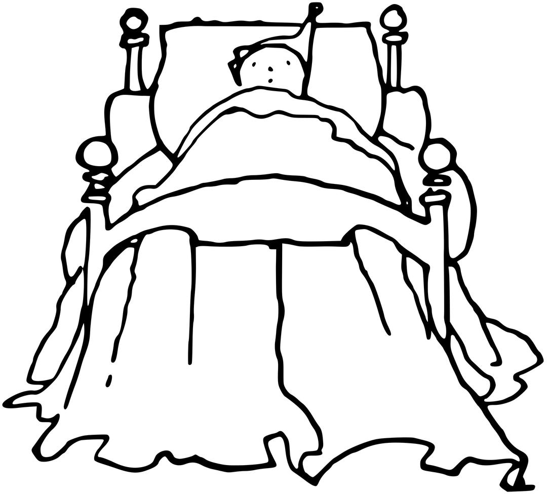 Child in bed png transparent