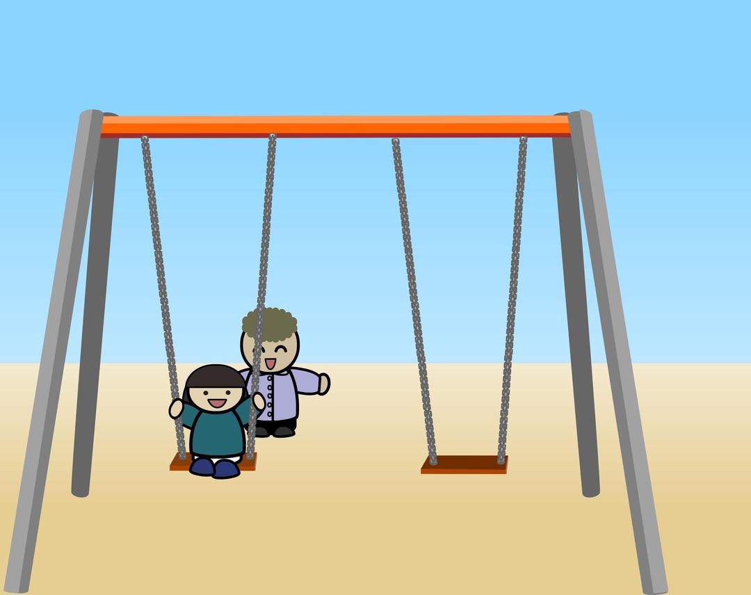 Child on a swing png transparent