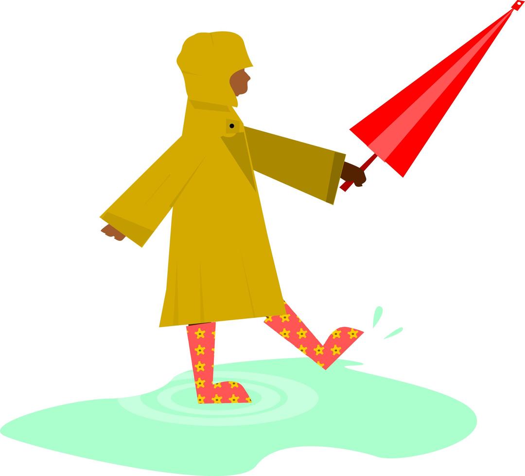 Child Playing in the Rain png transparent