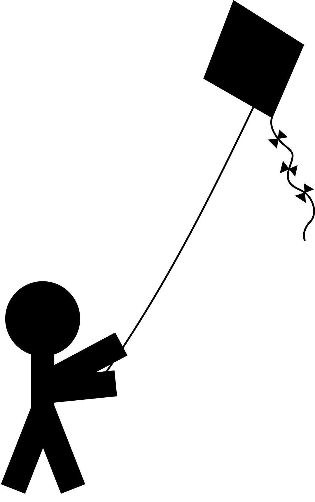 Child with a kite silhouette png transparent