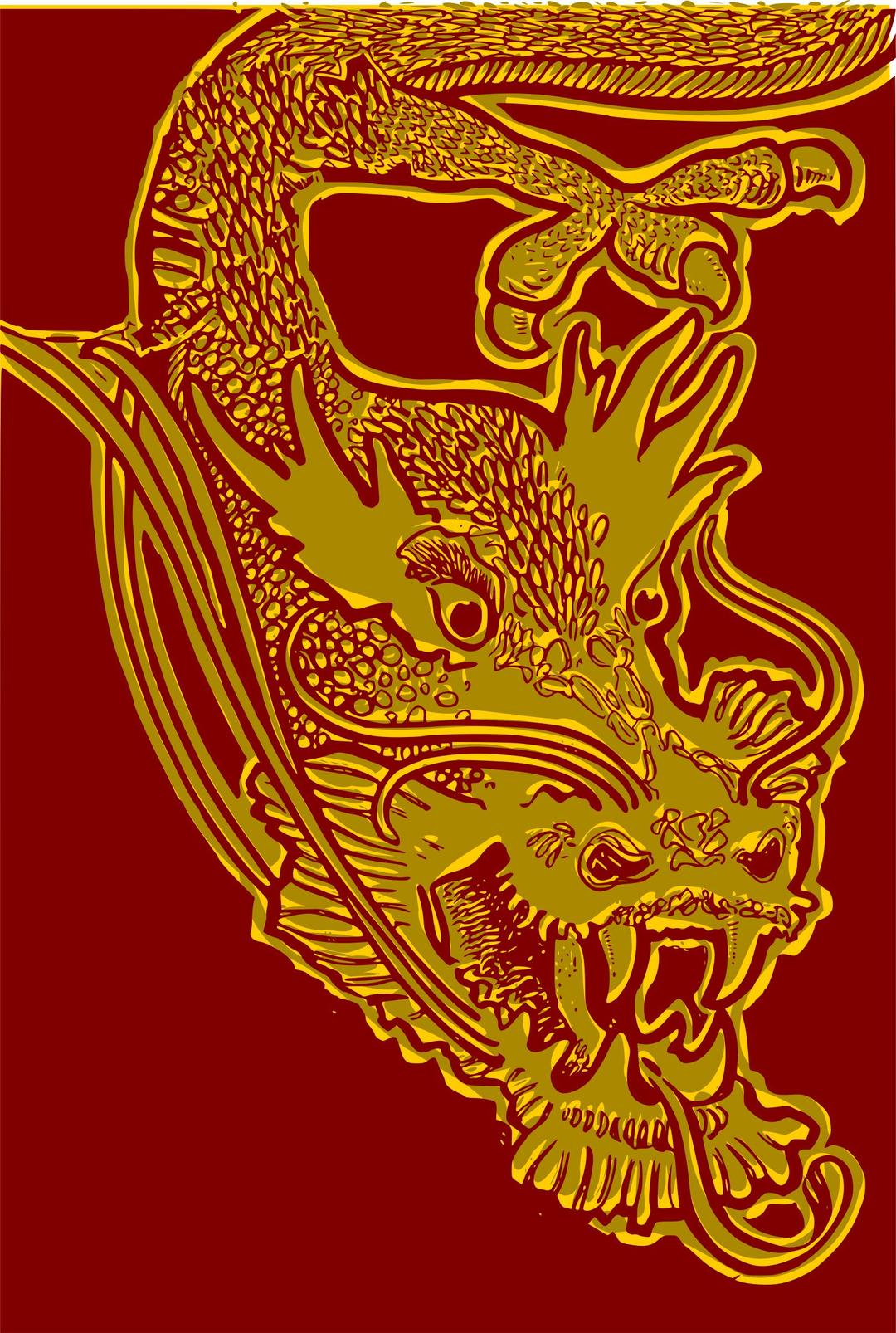 Chinese Dragon Head - red & yellow png transparent