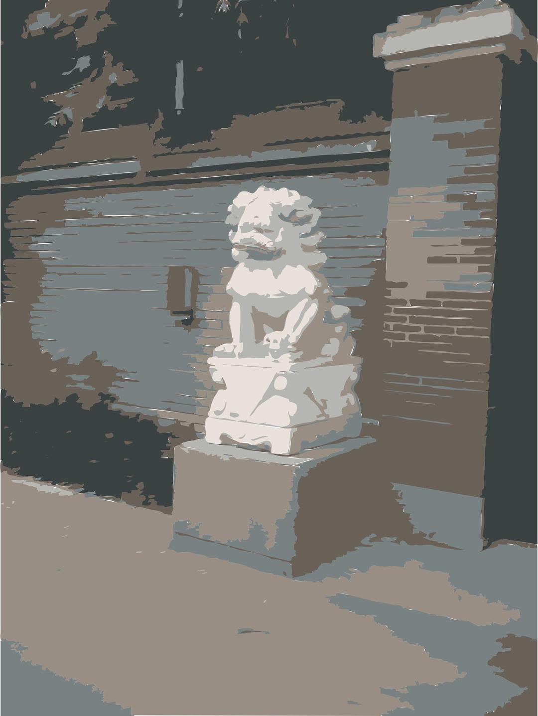 Chinese Guard Lion Statue png transparent