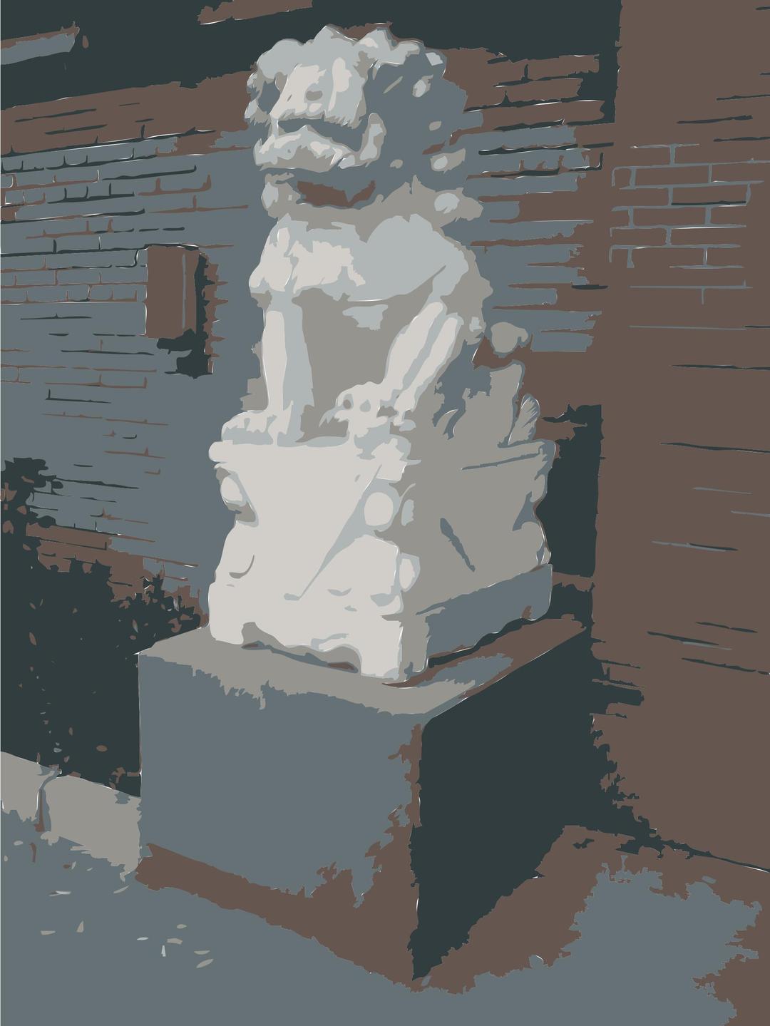 Chinese Guard Lion Statue outside AiWeiWei Studio png transparent