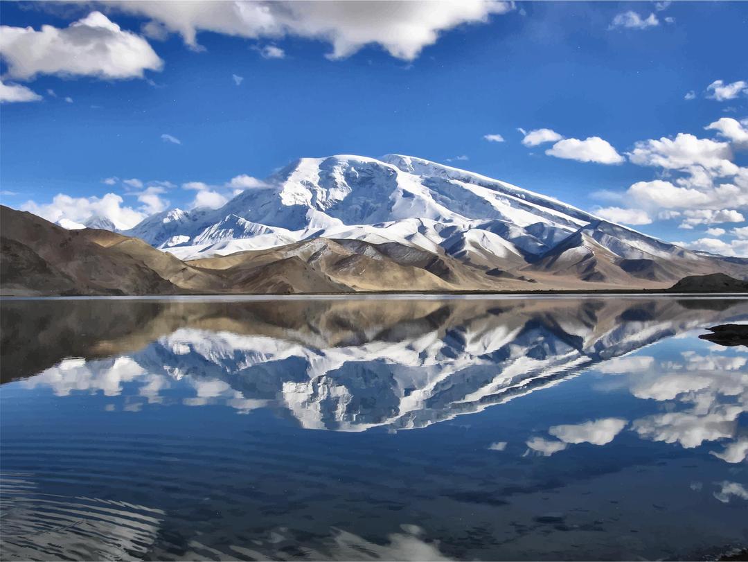 Chinese Mountain Lake Reflection png transparent