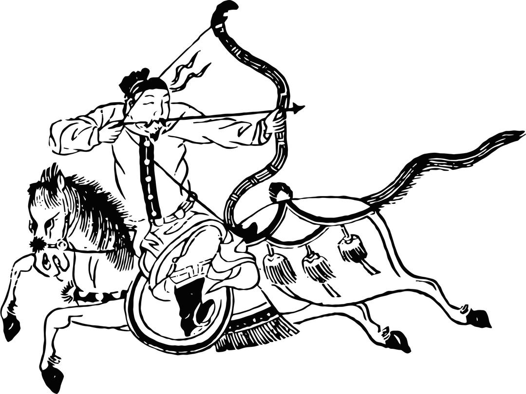Chinese Mounted Archer png transparent