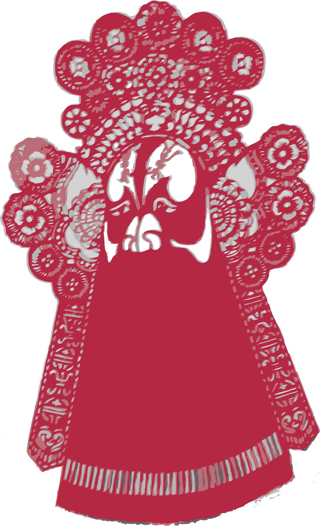 Chinese paper cut style face mask cleaned png transparent