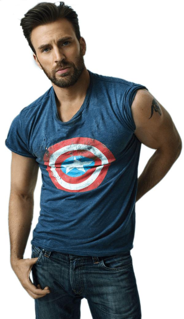 Chris Evans Captain America T Shirt png transparent