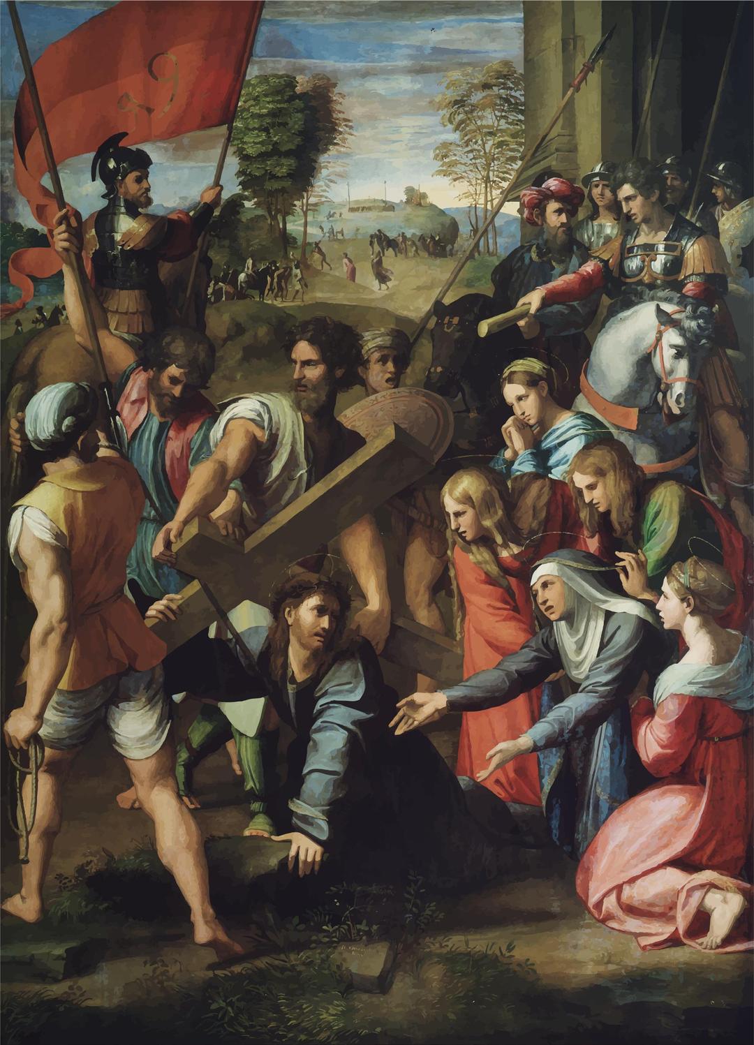Christ Falling On The Way To Calvary By Raphael png transparent