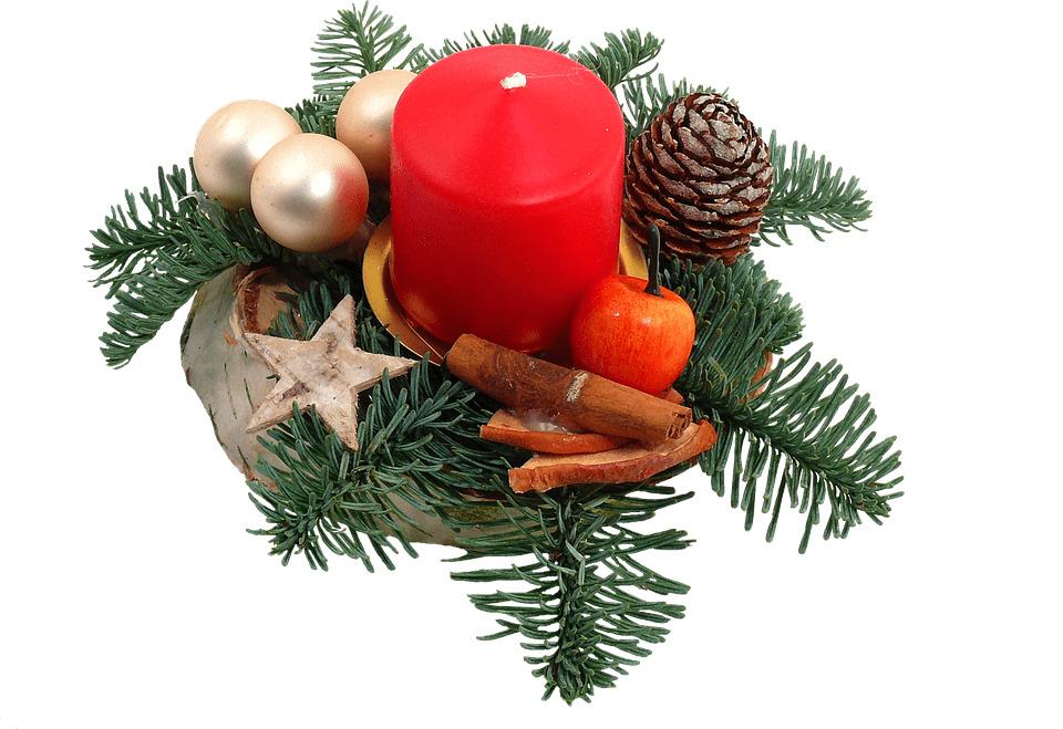 Christmas Candle Table Decoration png transparent