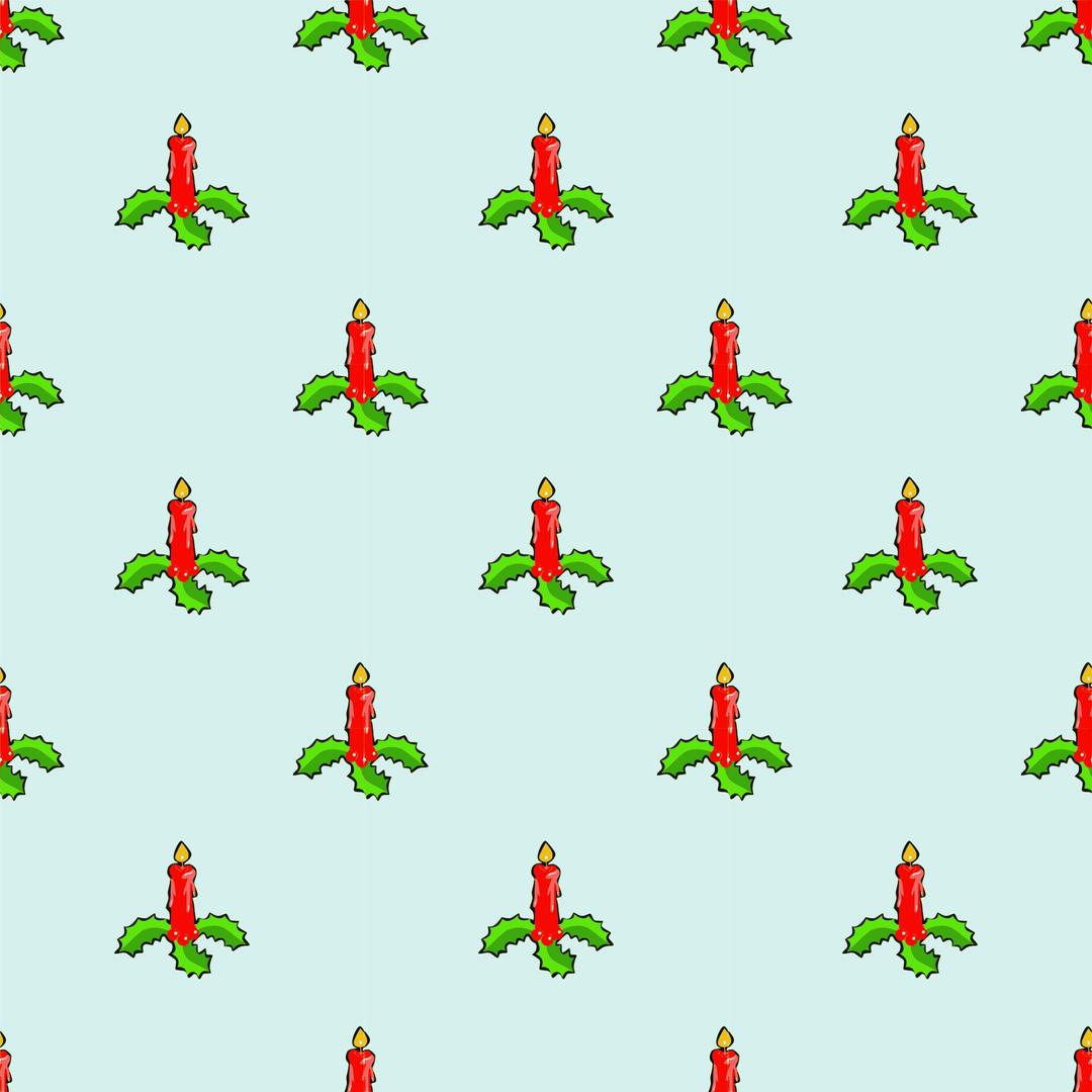 Christmas Candles Seamless Pattern png transparent