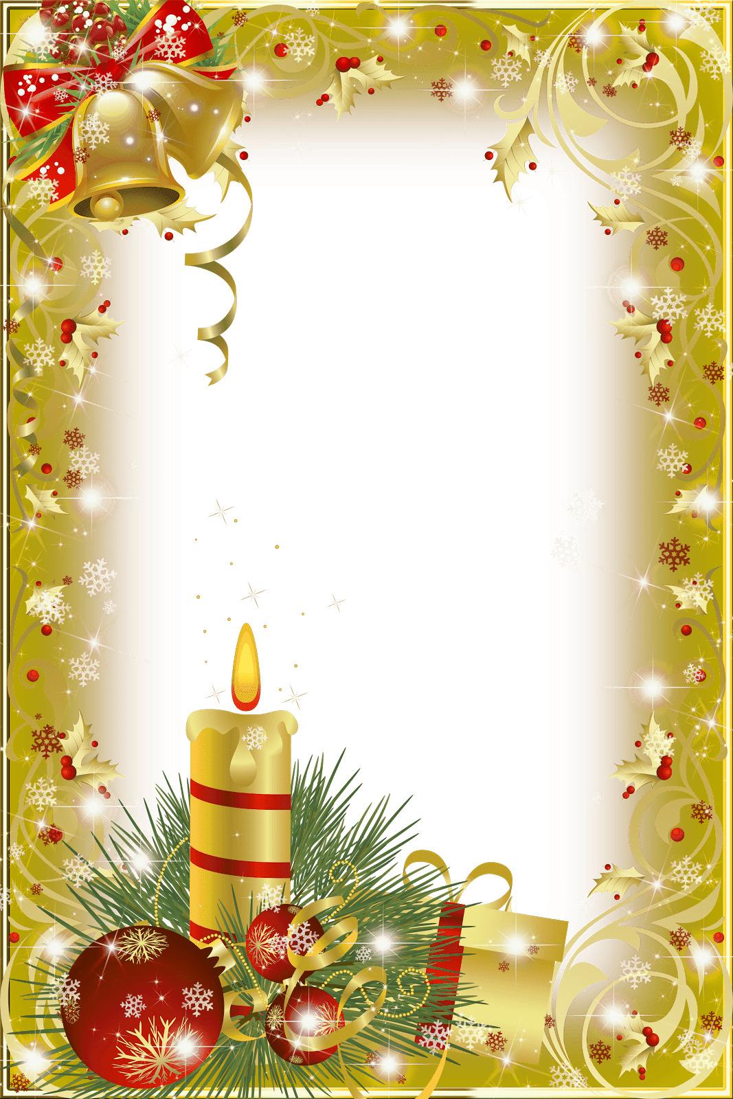 Christmas Frame Gold Candle png transparent