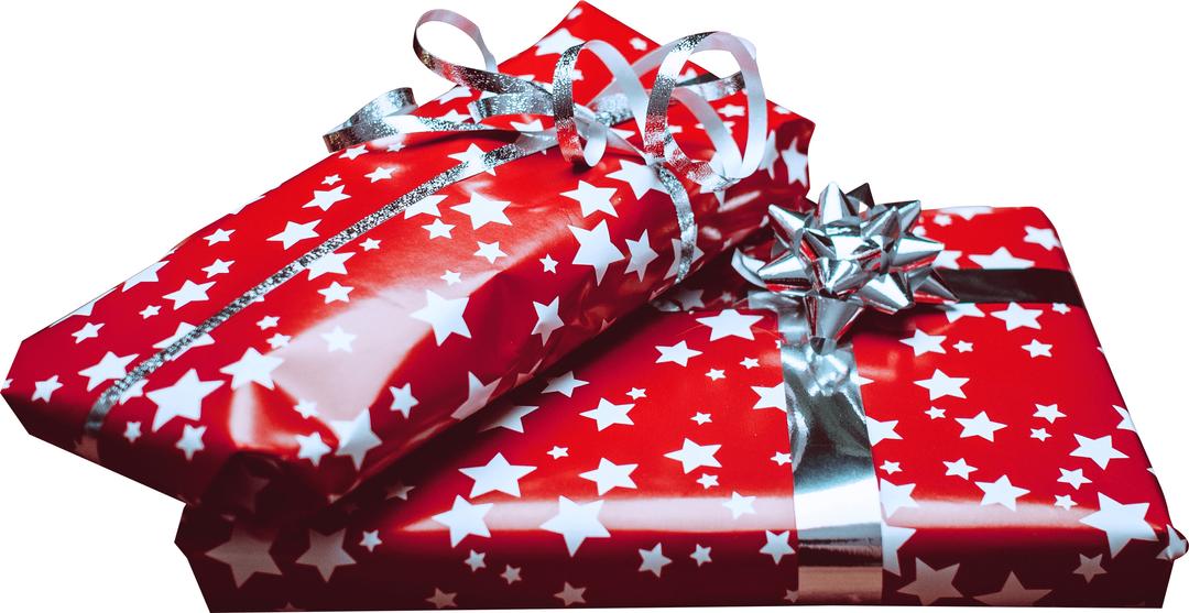 Christmas Gifts Red and Stars png transparent