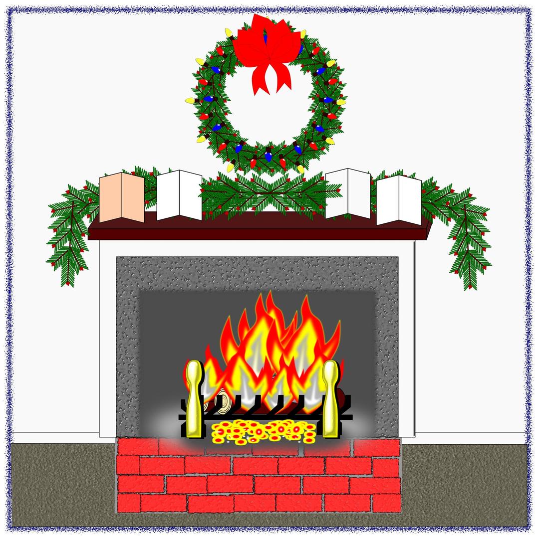Christmas Hearth Fire png transparent