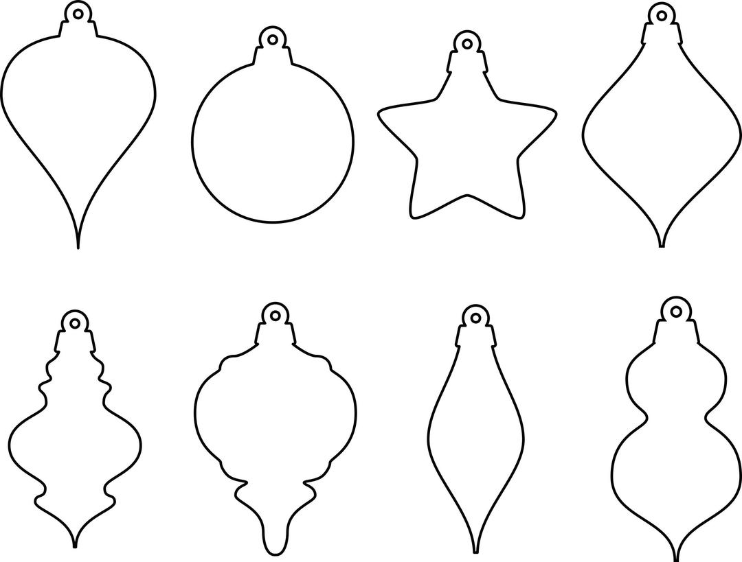 Christmas ornament shapes png transparent