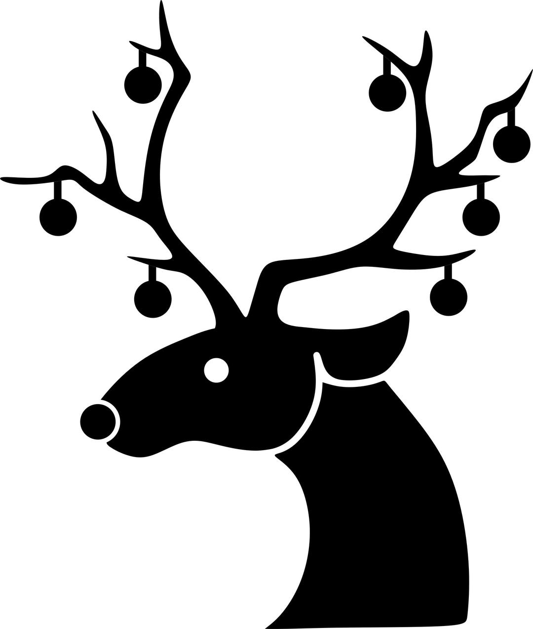 Christmas Reindeer Black png transparent