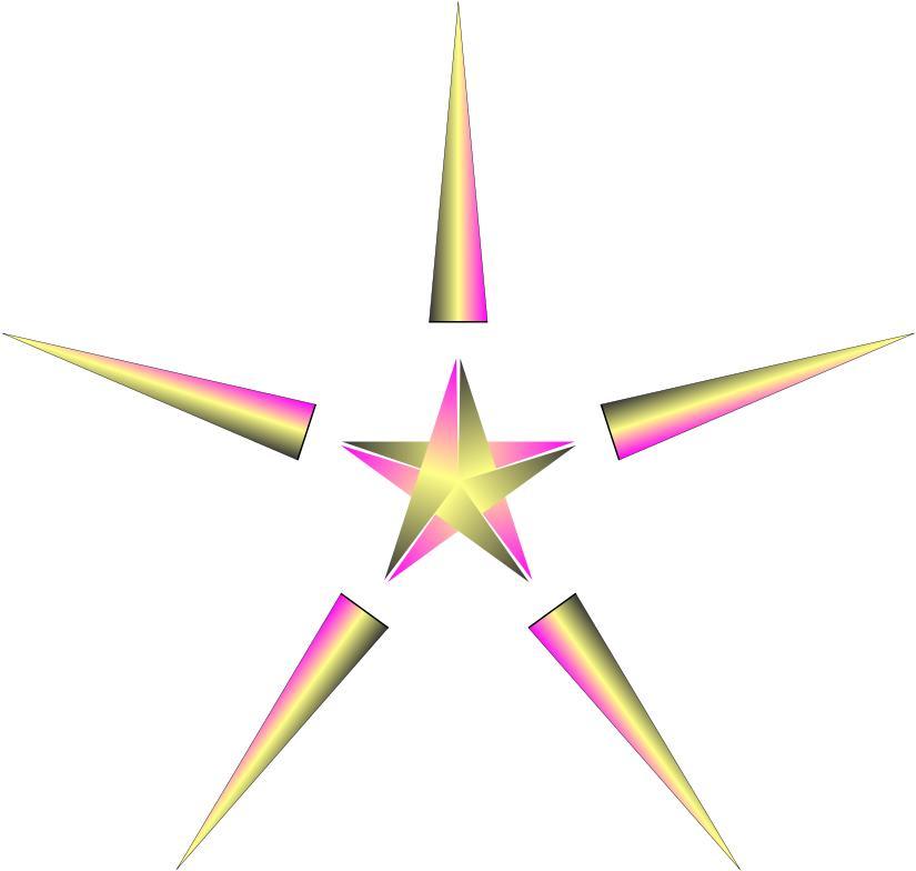 Christmas star with pulsing colors png transparent