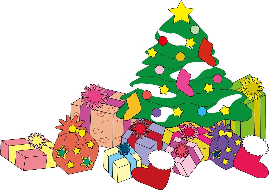 Christmas Tree And Presents Illustration png transparent