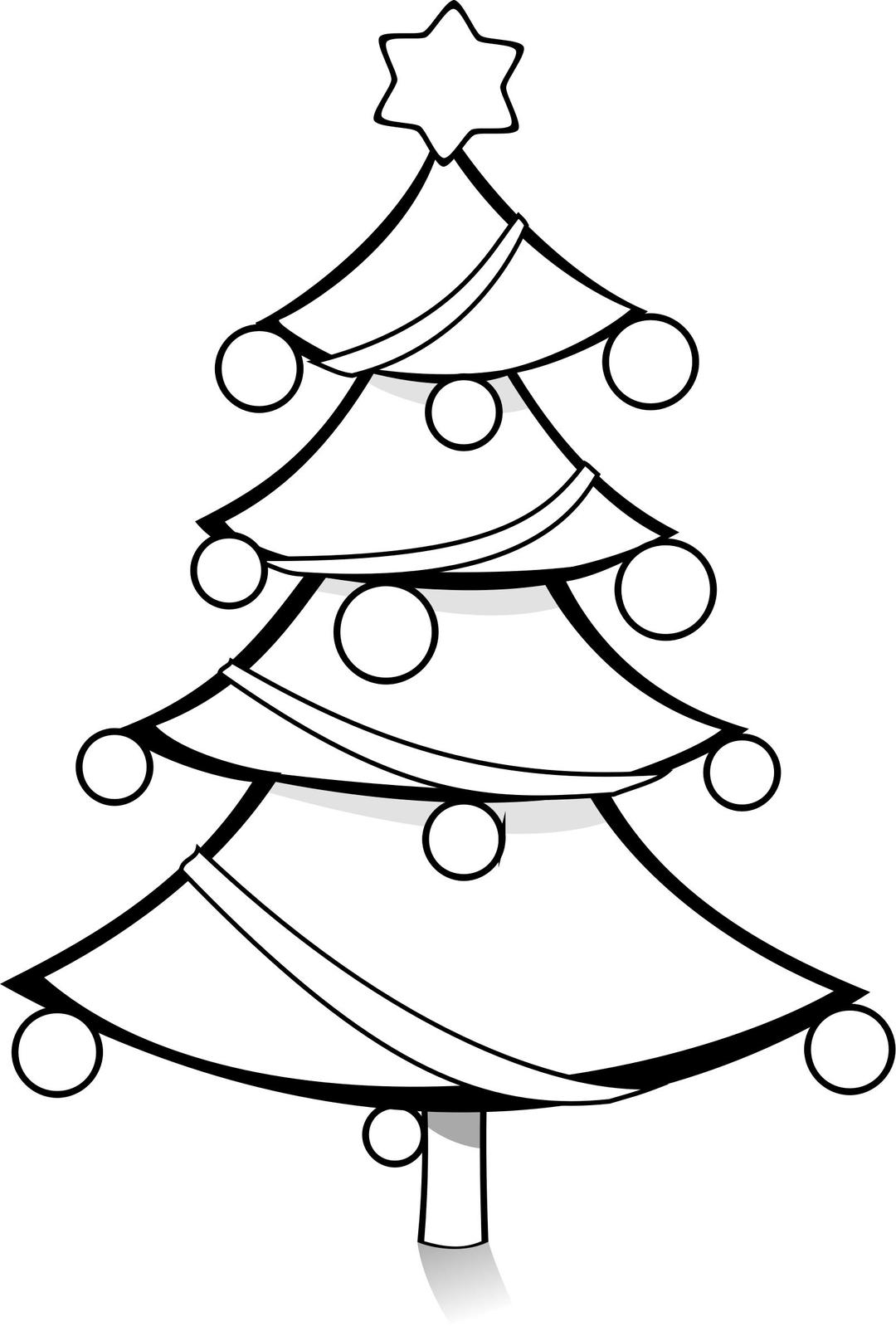 Christmas Tree Coloring Page png transparent