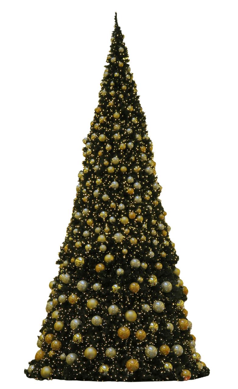 Christmas Tree Golden Baubles png transparent